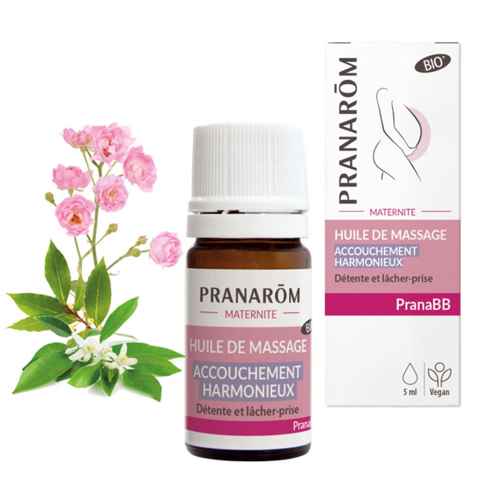 Pranarôm Pranabb Huile de Massage Accouchement Harmonieux Bio 5ml
