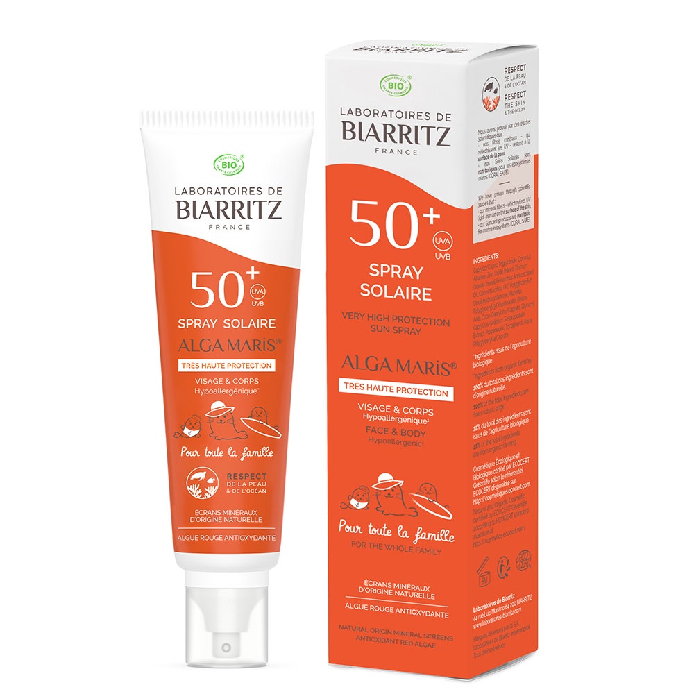 Laboratoires De Biarritz Solaires Spray Famille SPF50+ Bio 150ml