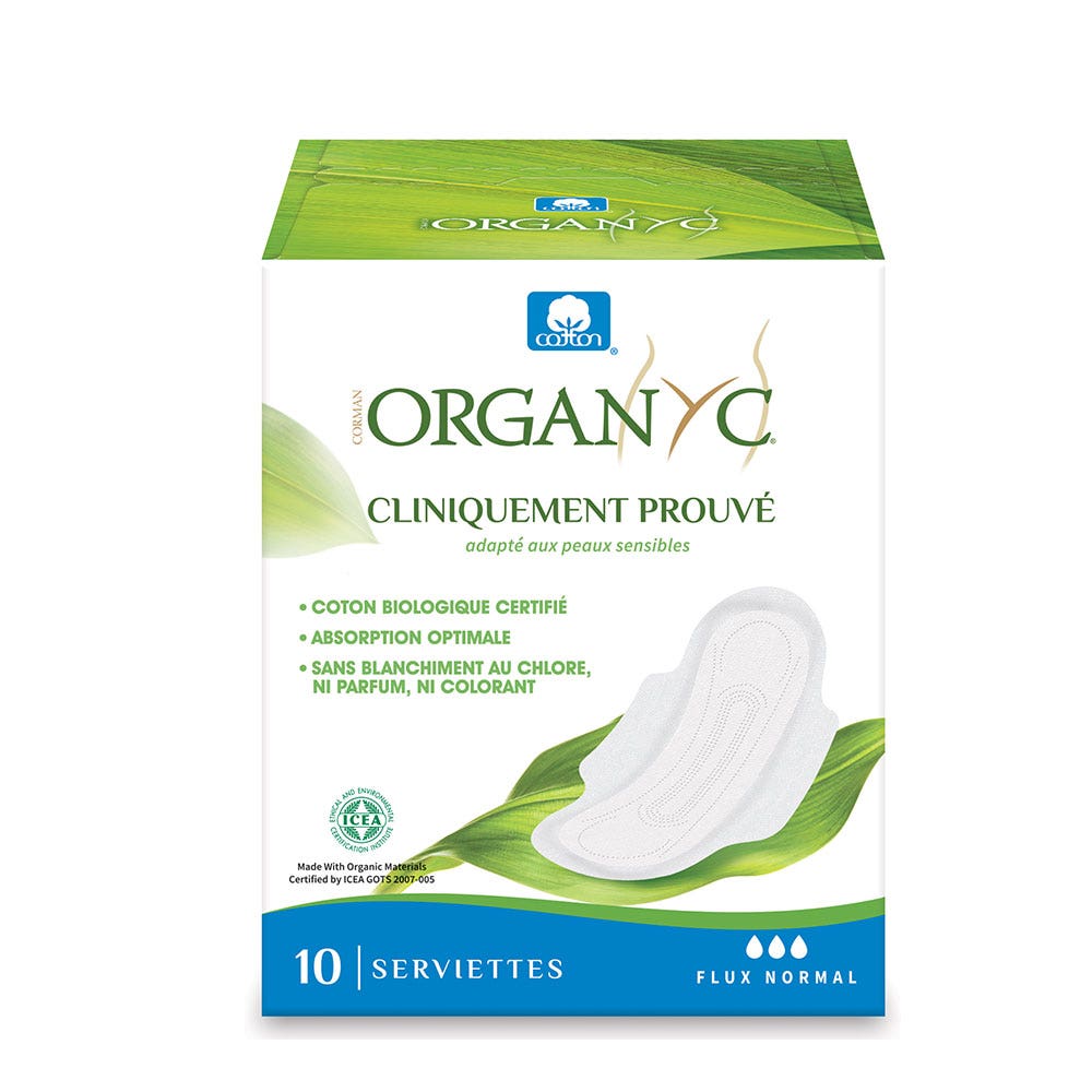 Organyc Serviettes 100% coton Bio Normal x10