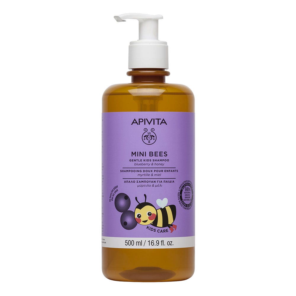 Apivita Mini Bees Shampooing Doux Pour Enfant Myrtille & Miel 500ml