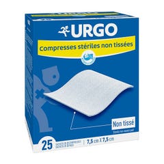 Urgo Compresses Stériles Non Tissées 7,5cm x 7,5cm x25