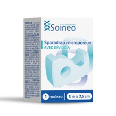 Soineo Sparadrap microporeux avec dévidoir 5mx2,5cm