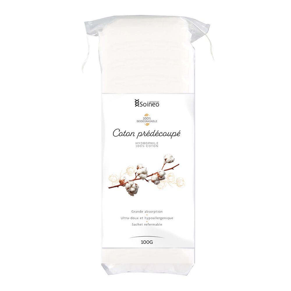 Soineo Coton prédécoupé Hydrophile 100g