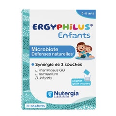 Nutergia Ergyphilus Microbiote Enfants Goût Neutre 14 Sachets