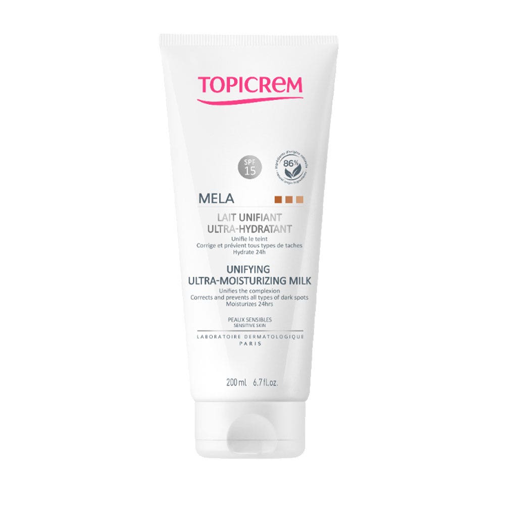 Topicrem Mela Lait Eclaircissant Ultra Hydratant Peaux Sensibles 200ml