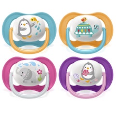 Avent Ultra-Air Sucette Orthodontique Collection Animaux 6 à 18 Mois x2