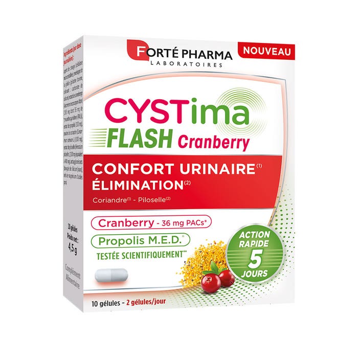 Forté Pharma Cystima Confort Urinaire Flash Cranberry 10 gélules