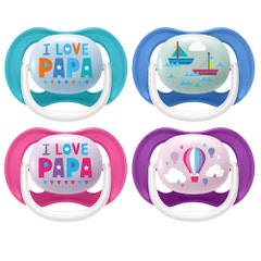 Avent Ultra-Air Sucette Orthodontique Collection I Love Papa 6 à 18 Mois x2