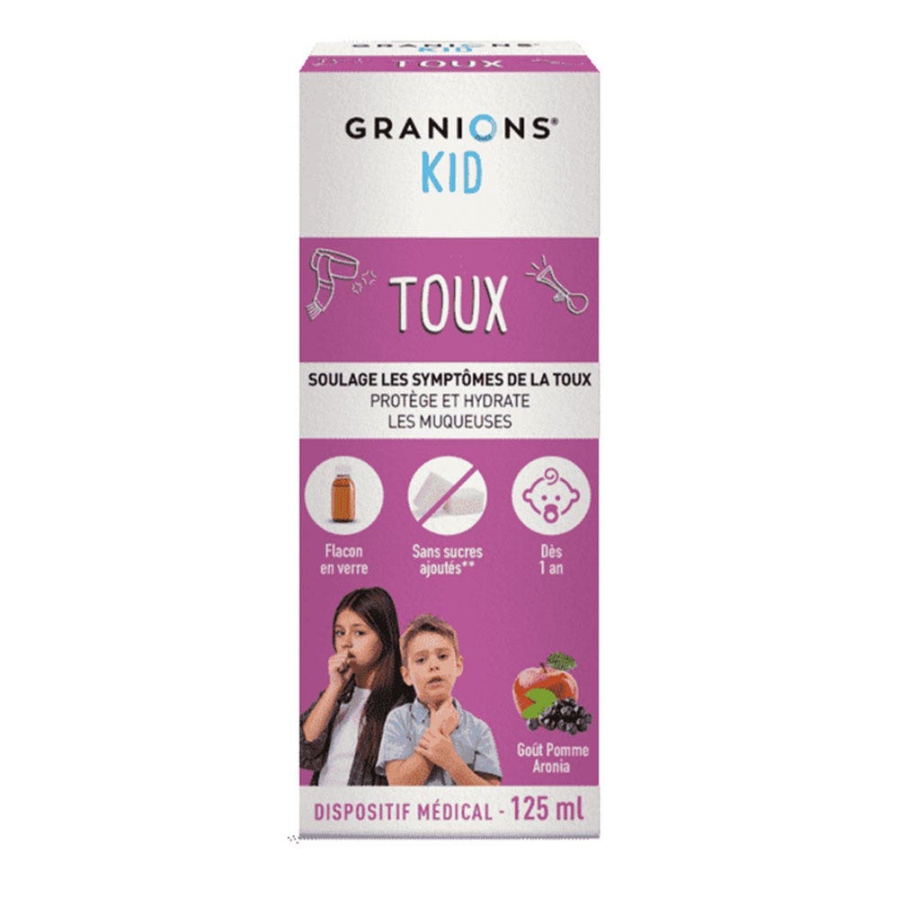 Granions Kid Sirop Toux Irritations Dès 1 An Goût Pomme Aronia 125ml