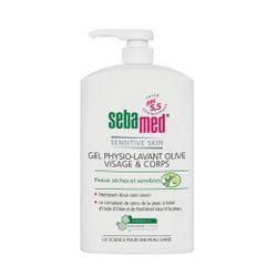 Sebamed Gel Physio-nettoyant Olive Visage Et Corps Peaux sèches et sensibles 1L