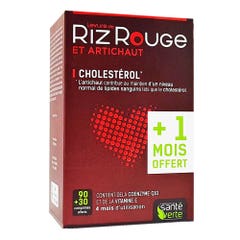 Sante Verte Levure de Riz Rouge et Artichaut Cholestérol 90+30 Comprimés
