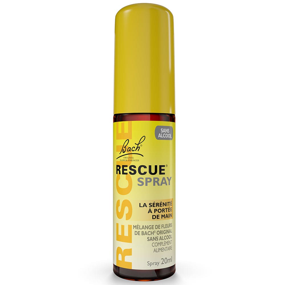Rescue Les Fleurs de Bach Original Spray La Sérénité à Portée de Mains sans alcool 20ml