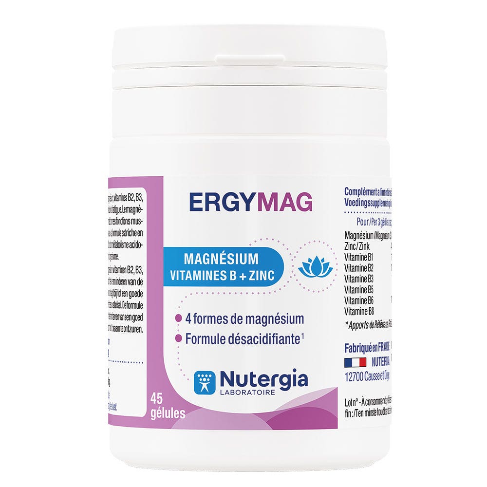 Nutergia Ergymag Magnésium Vitamines B + Zinc 45 Gélules