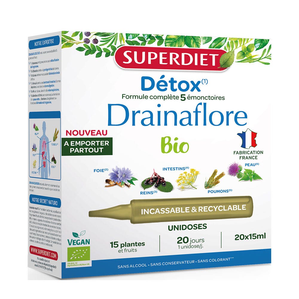Superdiet Drainaflore Bio 20 Unidoses
