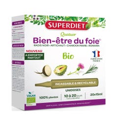 Superdiet Quator Bien-être du foie Bio 20 unidoses de 15ml