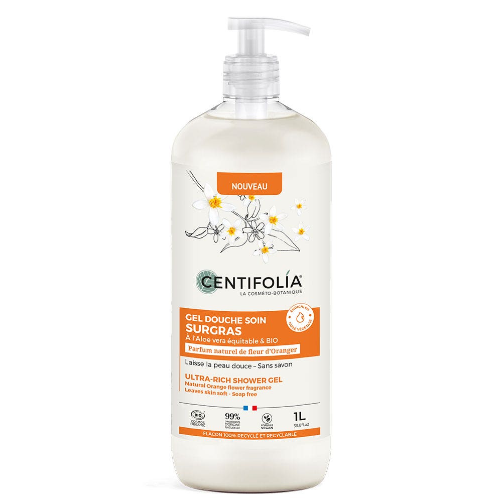 Centifolia Gel Douche Surgras Bio Fleur D'oranger 1l
