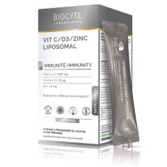 Biocyte Vitamine C, D3, Zinc Liposomal Immunité Goût Ananas 14 Sticks