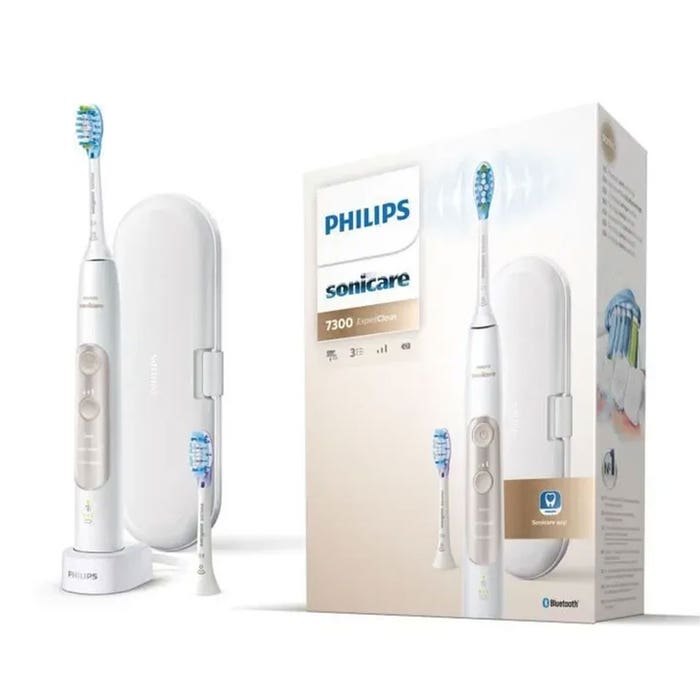 Brosse à Dents Electrique Expert Clean 7300 HX9601/03 Sonicare Blanche Philips
