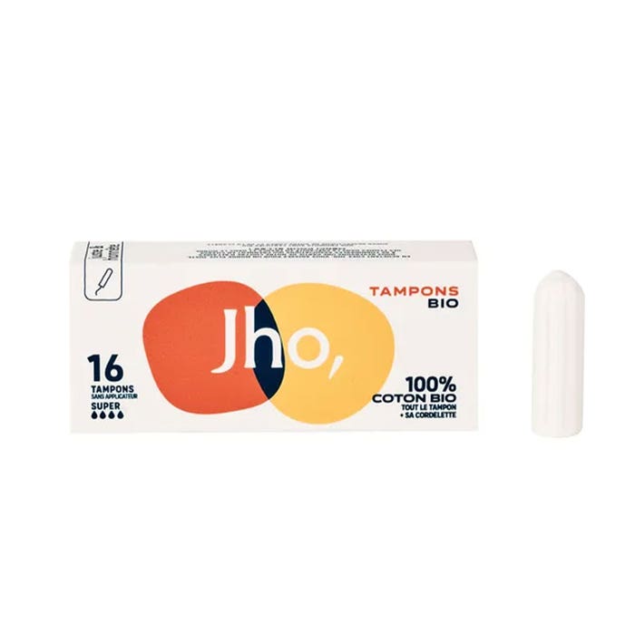 Jho Jho Tampons Sans Applicateur En Coton Biologique x16 - Easypara