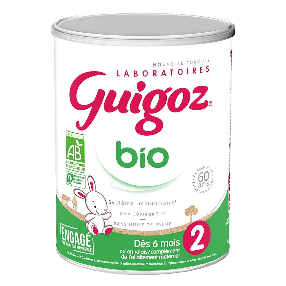 Guigoz Bio Lait En Poudre 2 Dès 6 Mois 800g