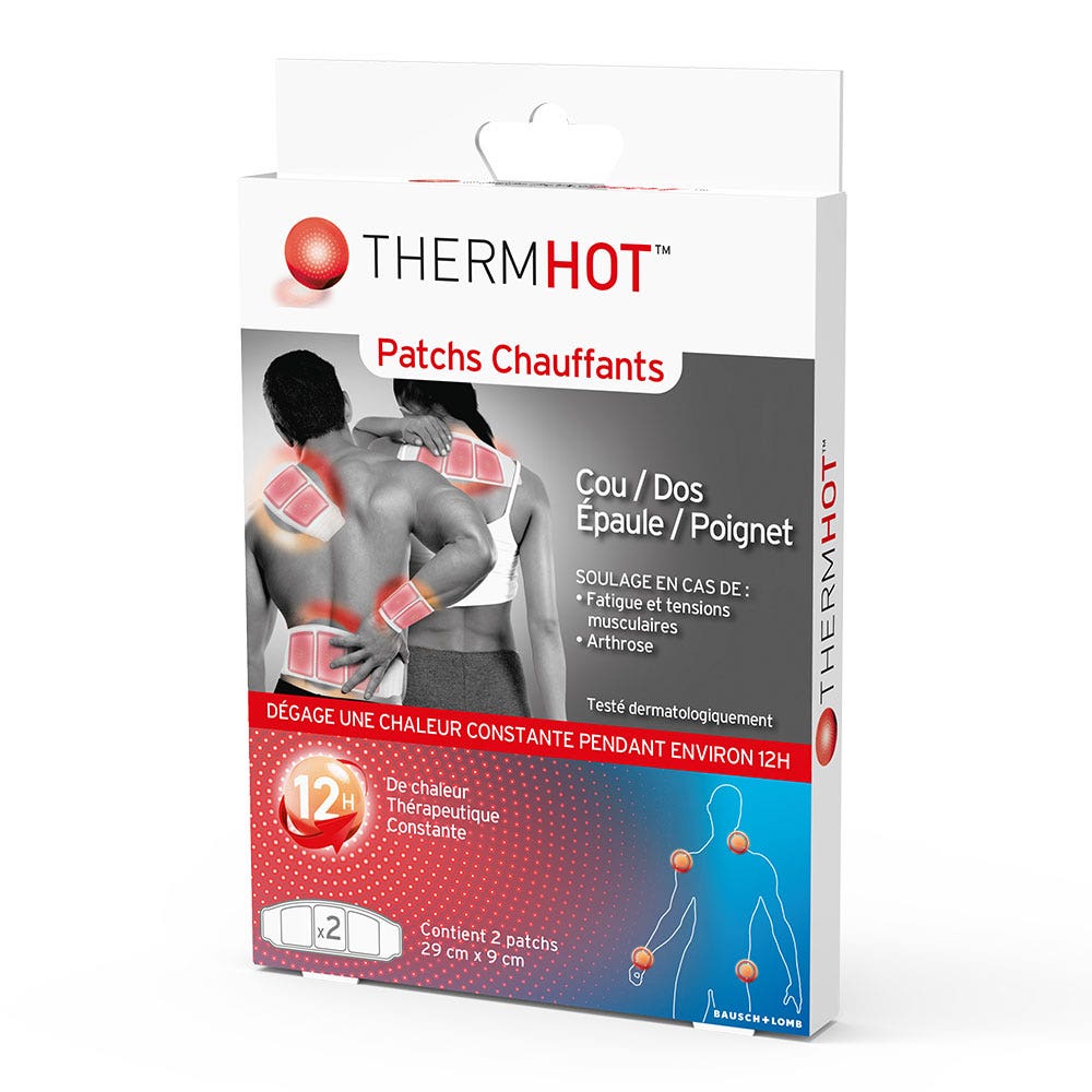 Bausch&Lomb Thermhot Patchs Chauffants Cou Dos Epaules Et Poignets x2