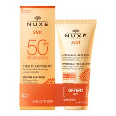 Nuxe Sun Creme Fondante Visage Haute protection Spf50 50ml + Lait Fraîcheur Après Soleil 50ml