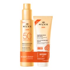 Nuxe Spray Fondant Spf50 Sun 150ml + Shampooing Douche Après-Soleil 100ml