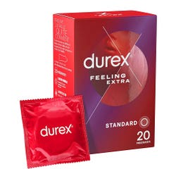 Durex Feeling Préservatifs extra Fins Et Extra Lubrifies Extra x20