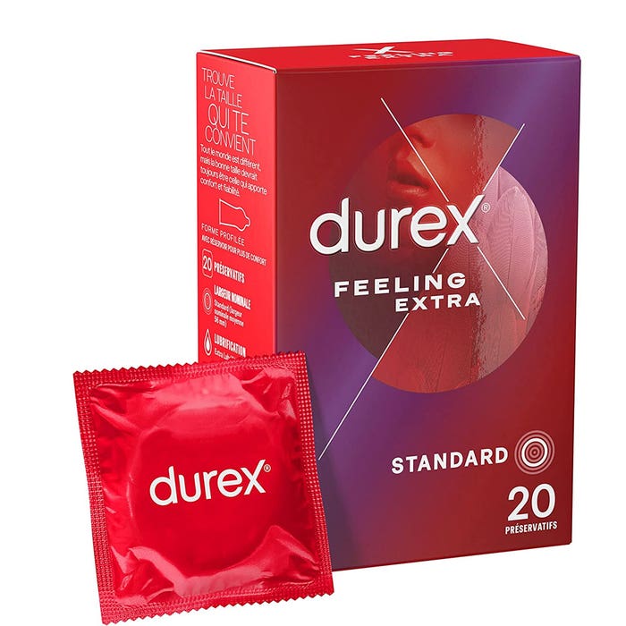Préservatifs extra Fins Et Extra Lubrifies x20 Feeling Extra Durex