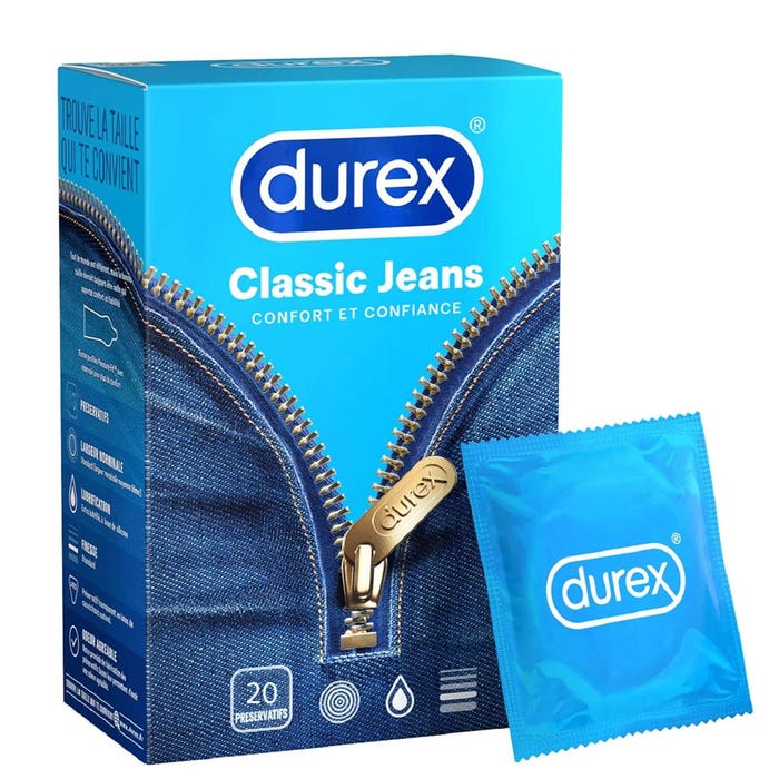 Préservatifs Classic Lubrifies x20 Jeans Durex