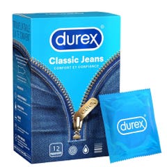 Durex Jeans Préservatifs Classic Lubrifies X12
