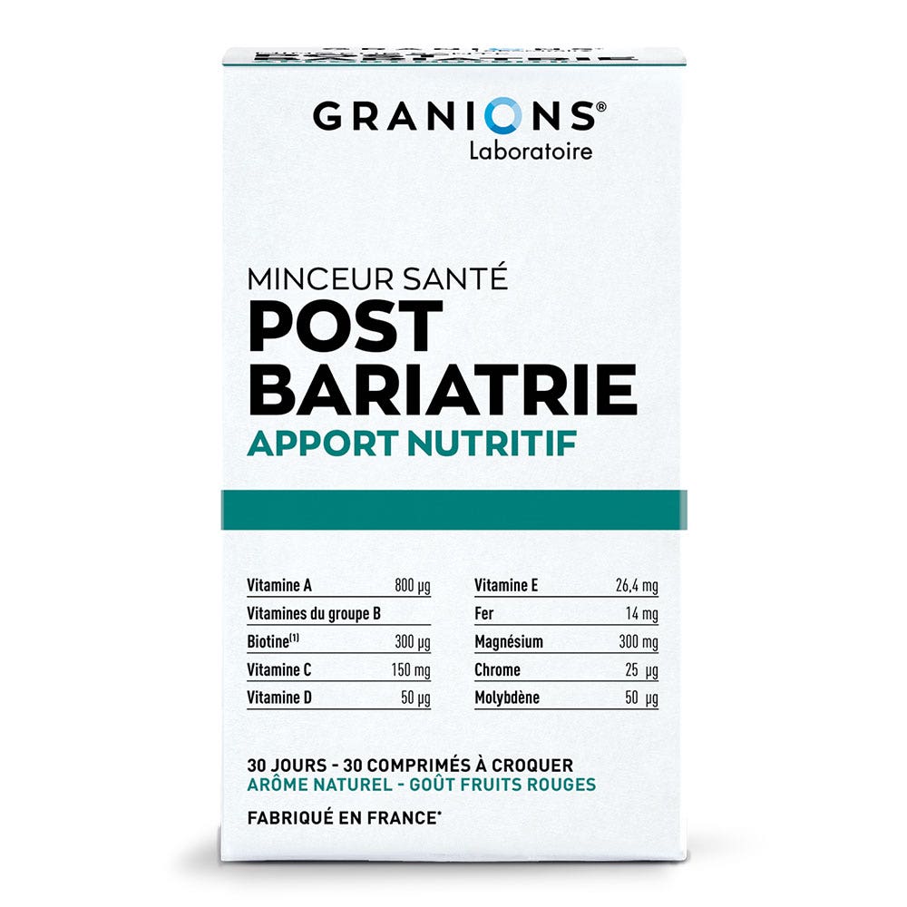 Granions Post Bariaterie Goût Fruits Rouges 90 Comprimés
