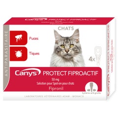 Canys Protect Fiproactif 50mg solution pour spot-on pour chats 4x0,50ml