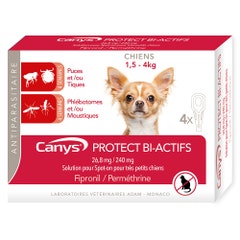 Canys Protect Bi-actifs 26,8mg/240 mg solution pour spot-on Chien (1,5-4kg) 4x0,44ml