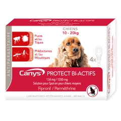 Canys Protect Bi-actifs 134 mg/1200 mg solution pour spot chien (10-20kg) 4x2.20ml