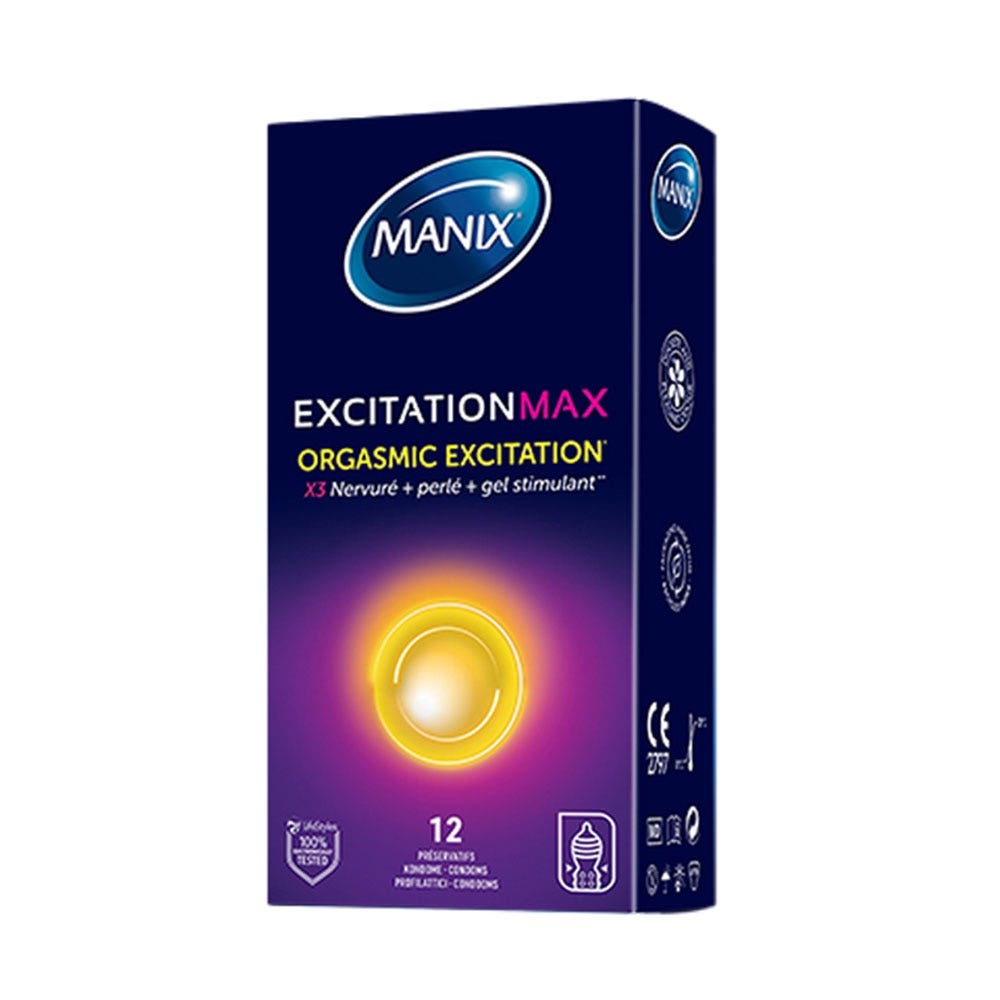Manix Excitation max Préservatifs Triple Stimulation 12 unités