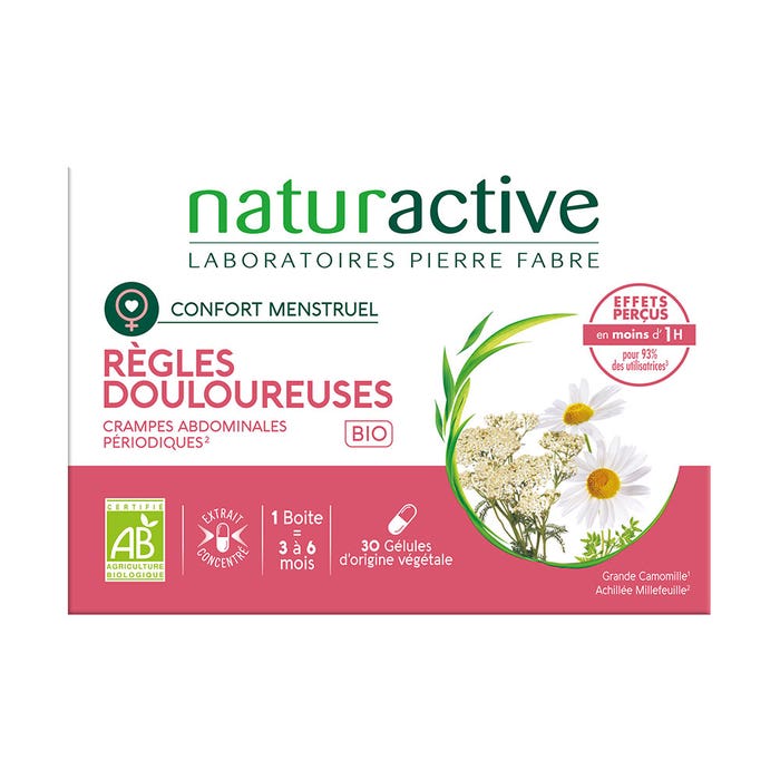 Naturactive Règles Douloureuses Bio 30 gélules - Easypara
