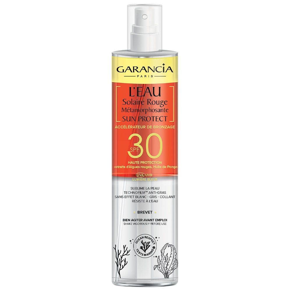 Garancia Sun Protect Eau Solaire Rouge Métamorphosante SPF30 Accélérateur de Bronzage 150ml