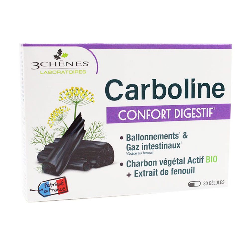 3 Chênes Carboline Ballonnements Et Gaz Intestinaux 30 Gélules