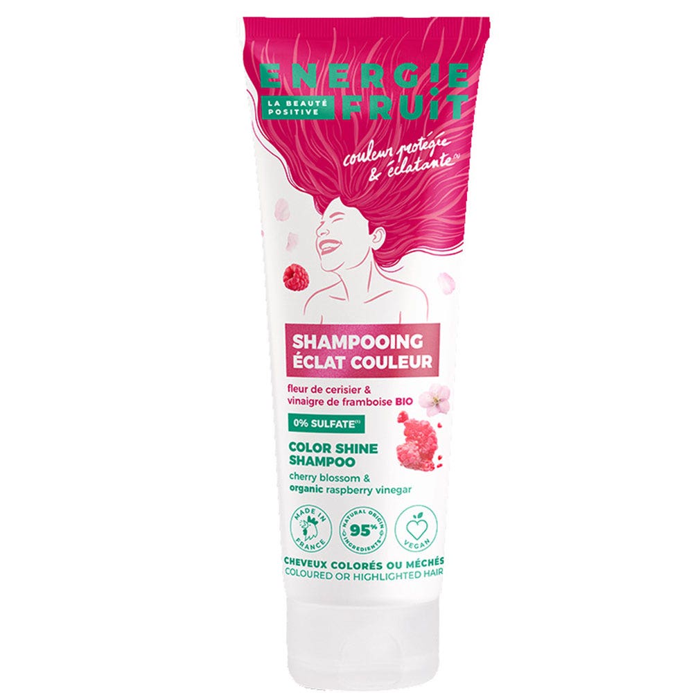 Energie Fruit Fleur de cerisier & Organic Raspberry Vinegar Colour Radiance Shampoo Sulfate Free Coloured or highlighted hair 250ml