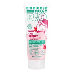 Energie Fruit Lait Sorbet Bio Pulple de Framboise Bio & Fleur de Cerisier Peaux Sèches 200ml