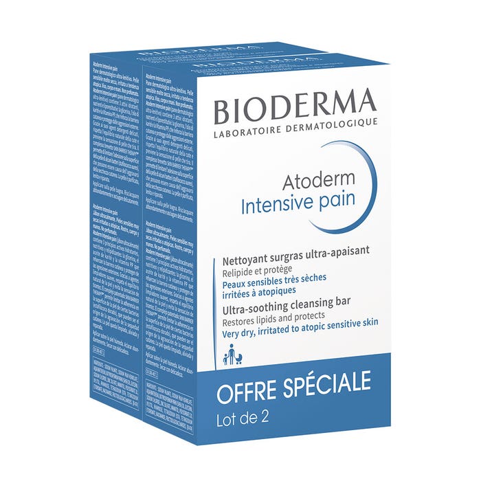 Bioderma Atoderm Intensive Pain Nettoyant surgras ultra-apaisant Peaux sèches 2x150g