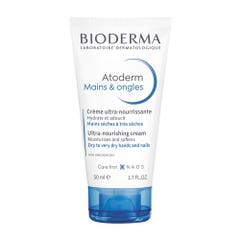 Bioderma Atoderm Crème ultra-nourrissante Mains & Ongles Sèches Et Abîmees 50ml