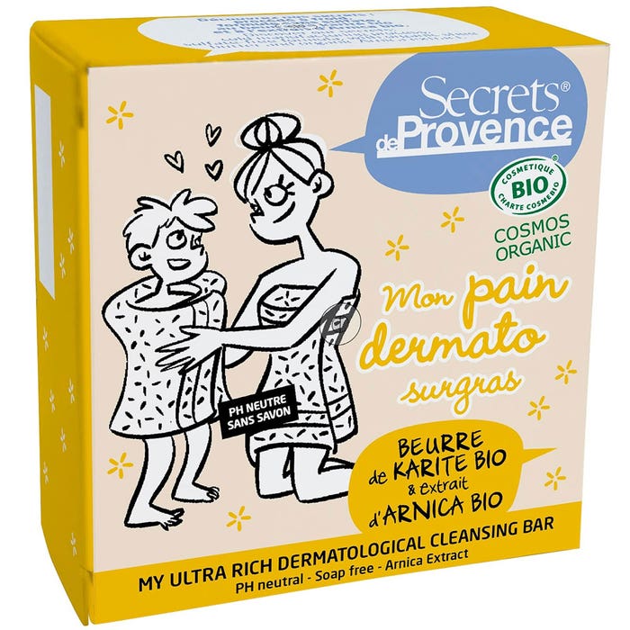 Secrets de Provence Pain Dermatologique Surgras Beurre de Karité et Arnica Bio 90g