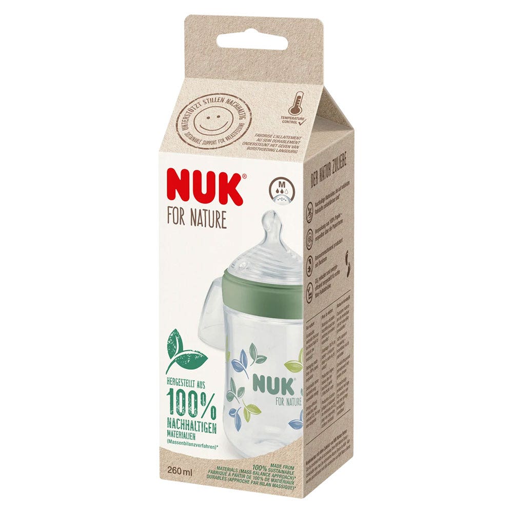 Nuk For Nature Biberon Eucalyptus Taille M 6 à 18 mois 260ml