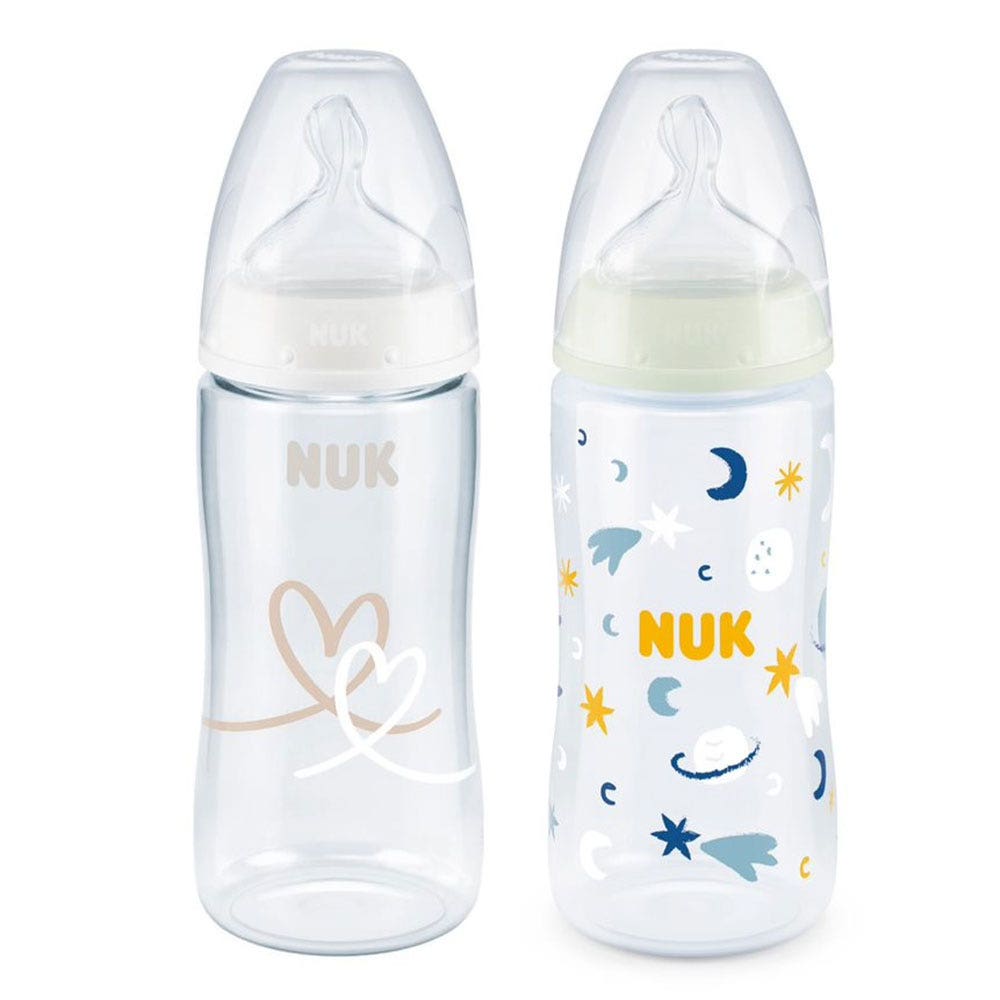 Biberon NUK First Choice+ 300 Ml 0-6 Mois - Contrôle Température, Anti-Coliques, Tétine Silicone