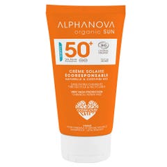 Alphanova Organic Sun Crème Solaire Visage Spf50+ Waterproof Bio Parfum Monoi 50ml