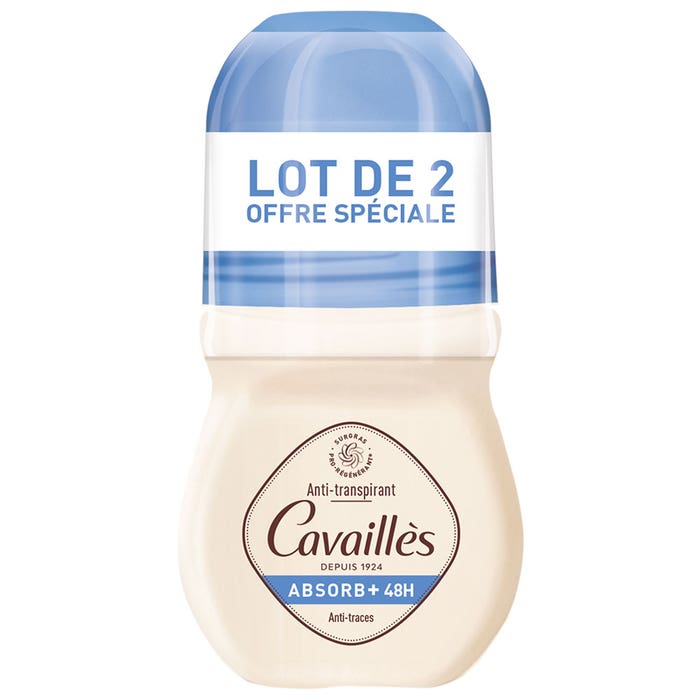 Rogé Cavaillès Absorb + Deodorant Anti-traces Roll On 2x50ml