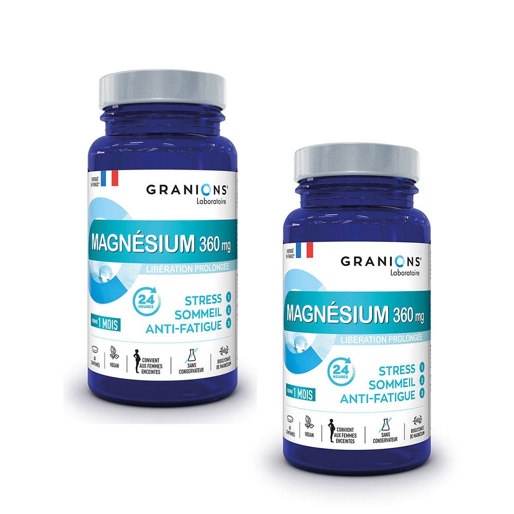 Granions Magnésium Stress Sommeil Fatigue 2x60 comprimés