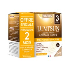 Nat&Form Lumi'Sun Préparateur Solaire Antioxydant et Bronzage Magnifié 2x30 Gélules
